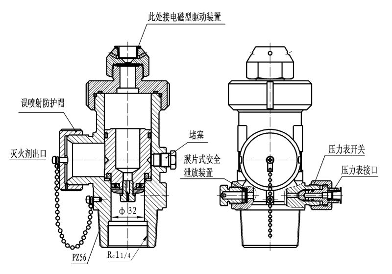 柜式七氟丙烷灭火系统容器阀